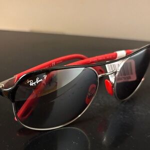 Ray-Ban Aviator Sunglasses in Black & Red